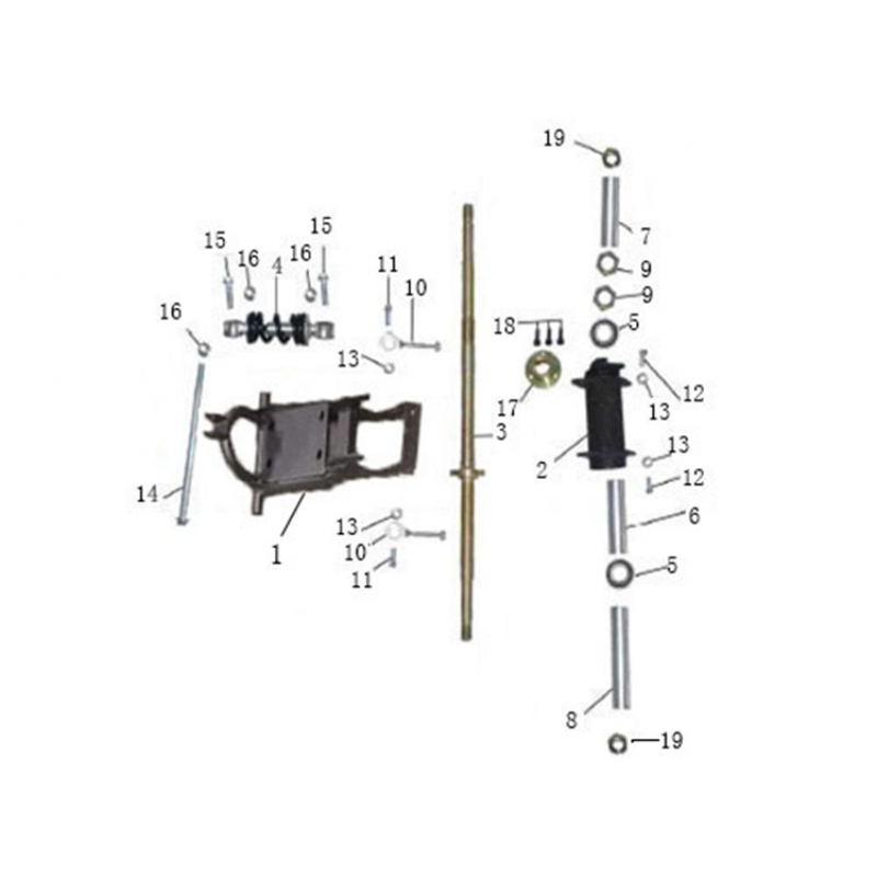 1000W Electric Quad Rear Axle Housing 
