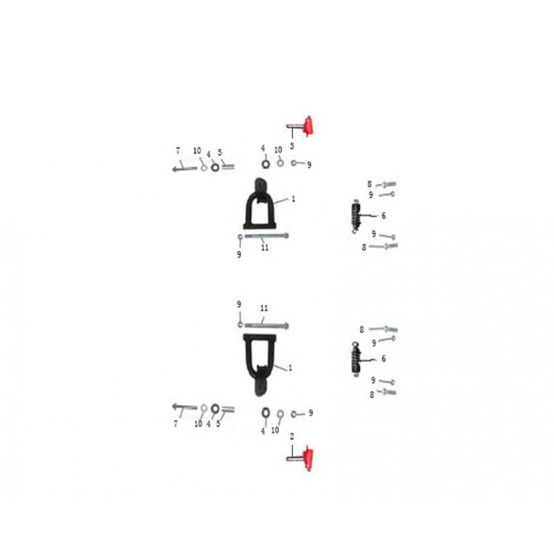 1000W Electric Quad Right Knuckle - Red