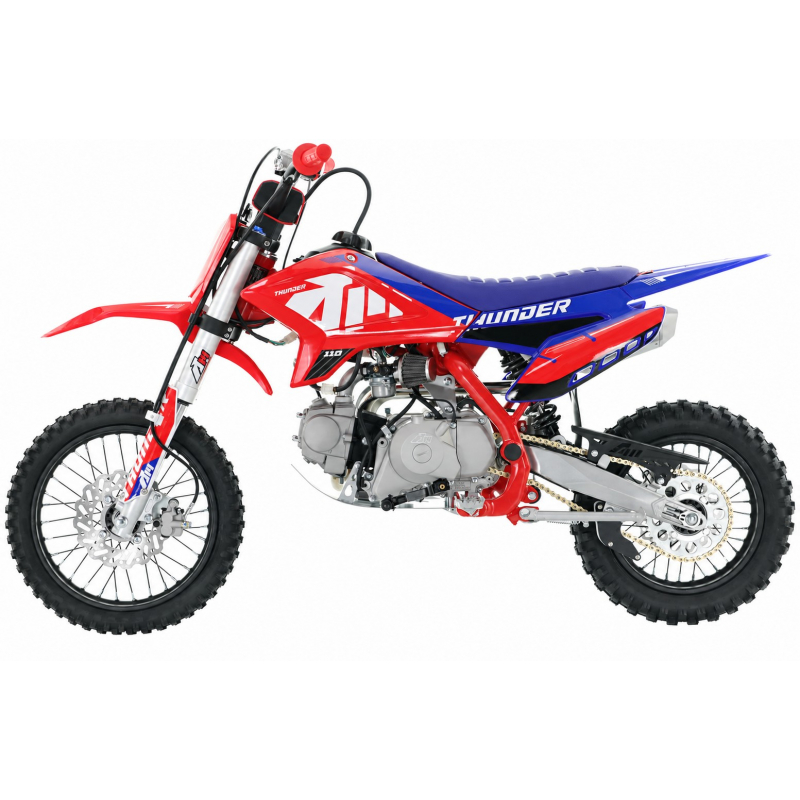 110cc RFN Racing&trade; Thunder Pro Semi Auto Pit Bike 14/12" - Red & Blue