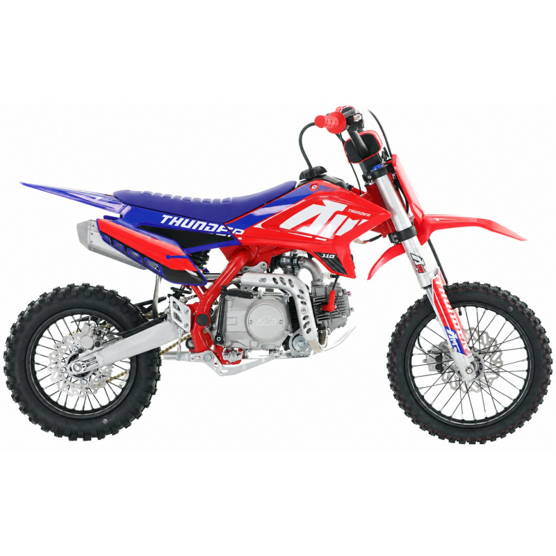 110cc RFN Racing&trade; Thunder Pro Semi Auto Pit Bike 14/12" - Red & Blue
