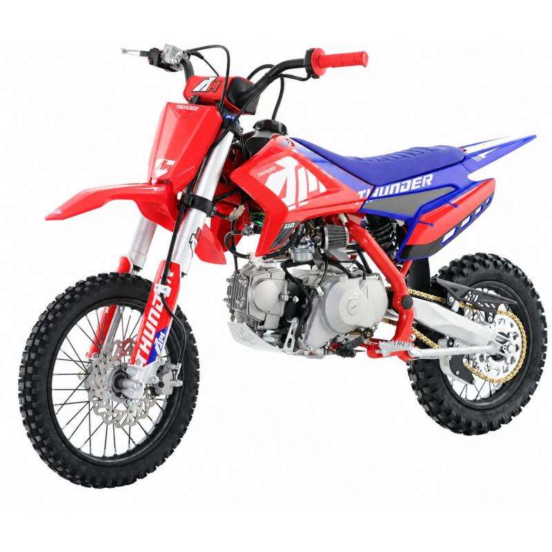 110cc RFN Racing&trade; Thunder Pro Semi Auto Pit Bike 14/12" - Red & Blue