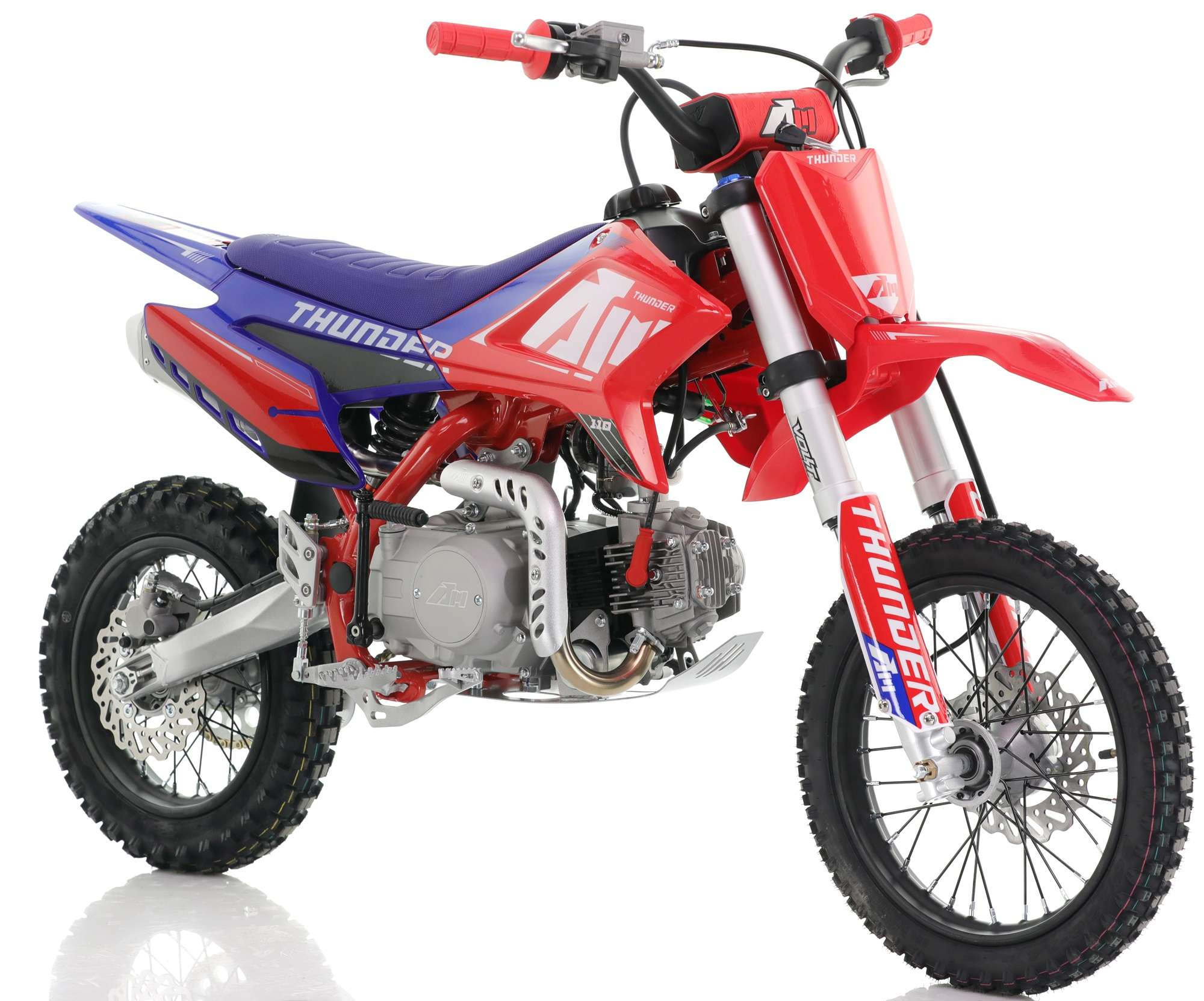 110cc RFN Racing&trade; Thunder Pro Semi Auto Pit Bike 14/12" - Red & Blue