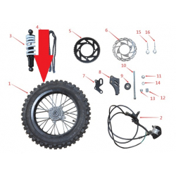 10" Rear Wheel & Tyre - 1200w Electric Dirt Bike
