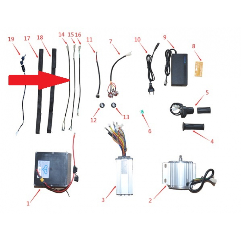 Front Brake Cable - 1200w & 2000w Electric Dirt Bike