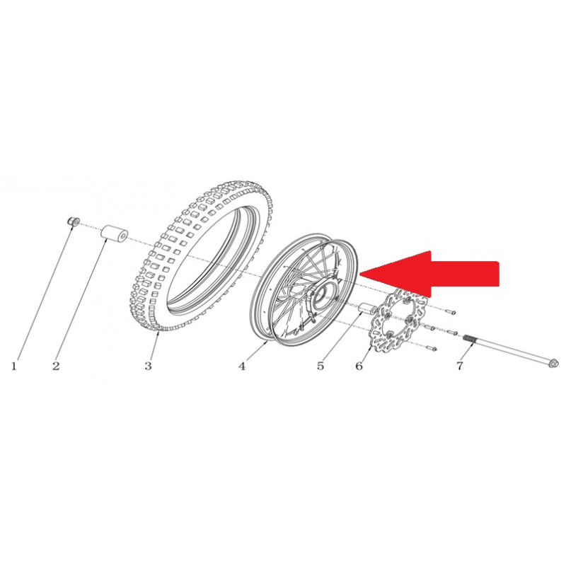 14" Front Rim - RFN Thunder Pro 110cc Dirt Bike