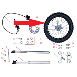 14" Front Wheel & Tyre - 2000w Electric Dirt Bike