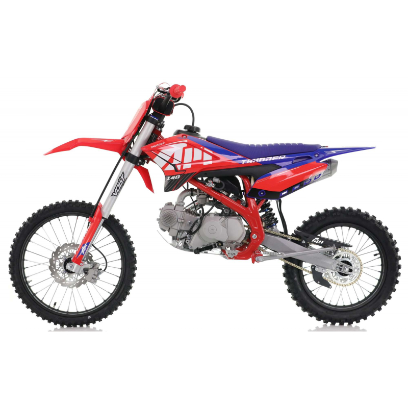 140cc RFN Thunder Dirt Bike - XL Wheel - 19"/16" - Red & Blue
