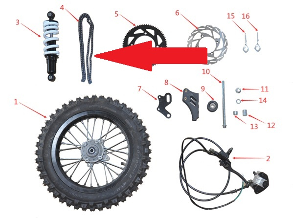 Drive Chain - 1200w Electric Dirt Bike