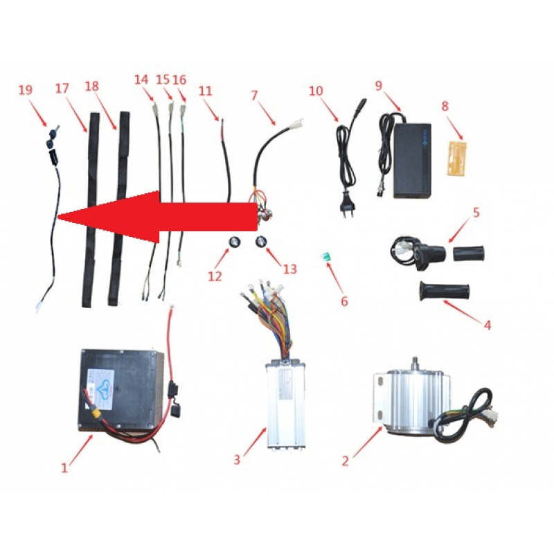 Key Ignition Switch - 1200w & 2000w Electric Dirt Bike