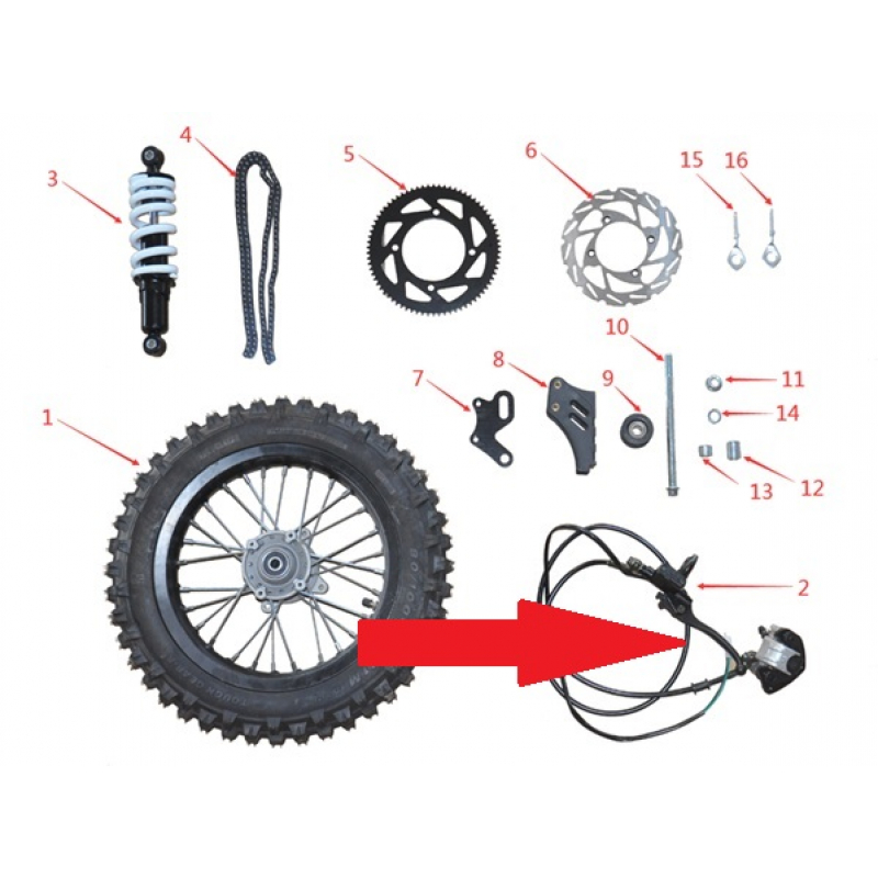 Rear Brake Pads (Pair) - 1200w & 2000w Electric Dirt Bike