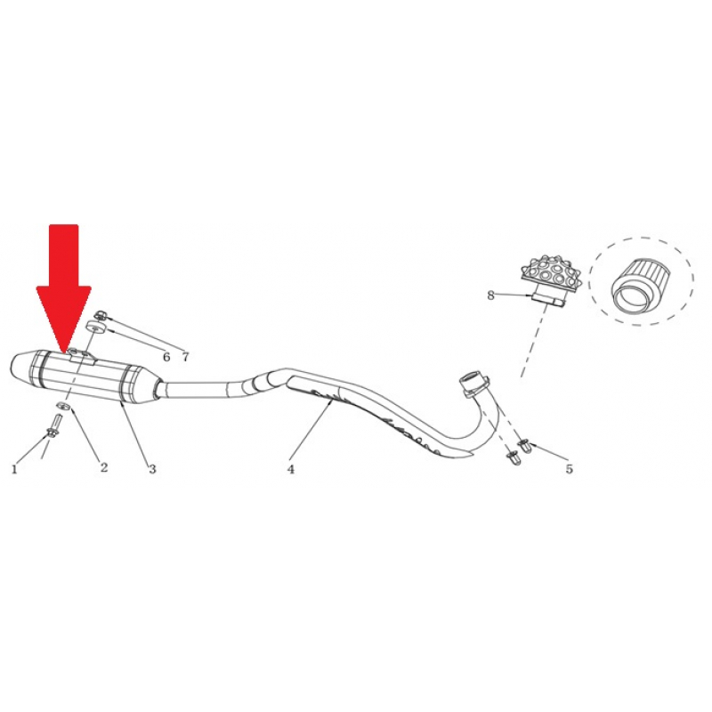 Muffler - RFN Thunder Pro 110cc Dirt Bike