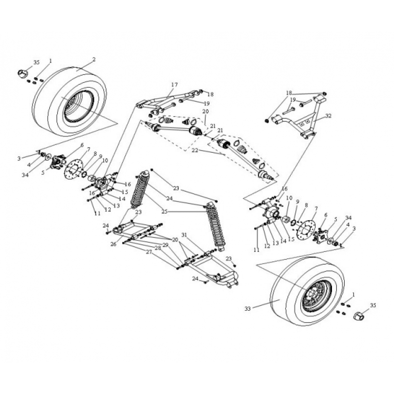 Joyner 800i buggy rear right upper suspension arm