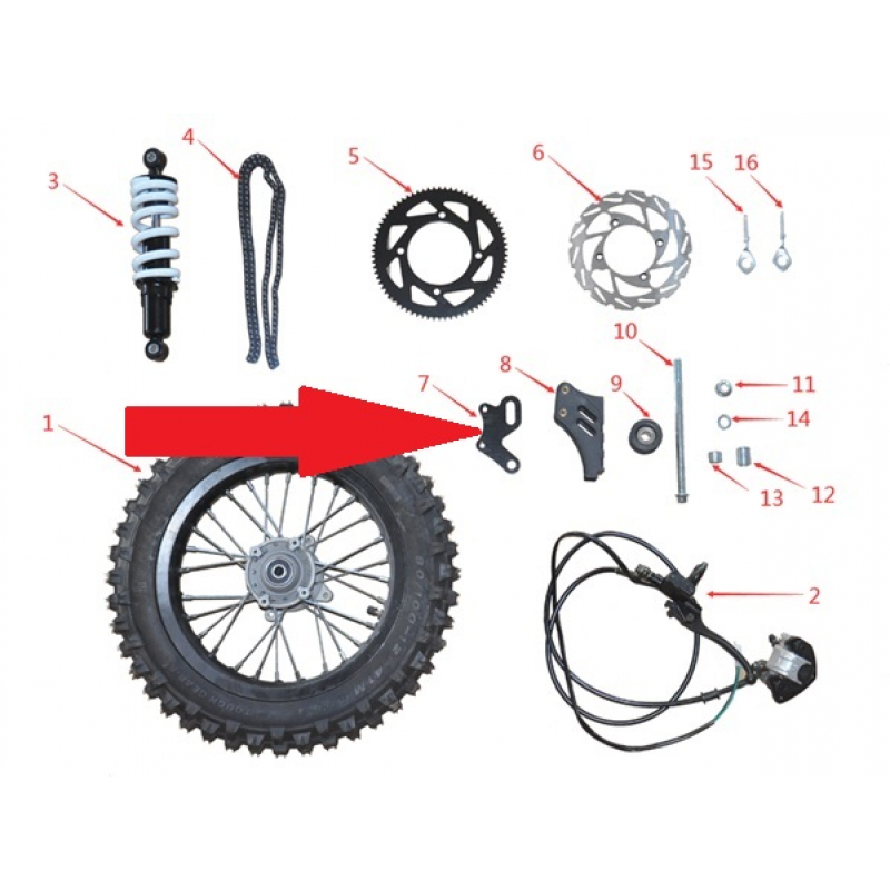 Rear Brake Caliper Holder - 1200w & 2000w Electric Dirt Bike