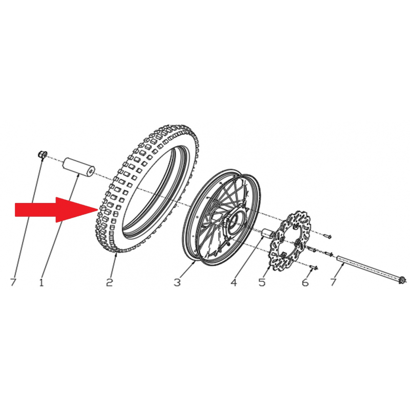 Front Tyre - RFN 70cc / 110cc Thunder Dirt Bike