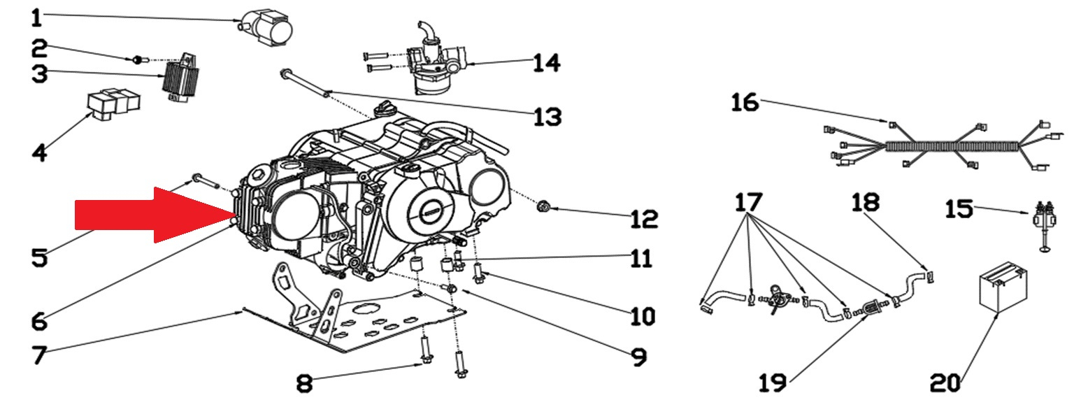 110cc Engine - RFN 70cc / 110cc Thunder Dirt Bike