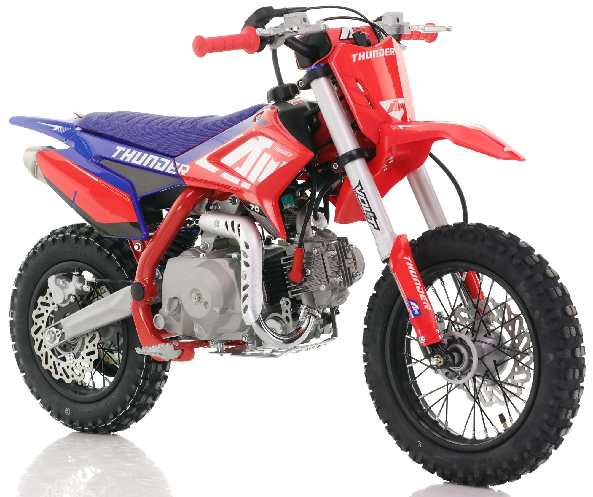 70cc RFN Racing&trade; Thunder Fully Auto Pit Bike 12/10" - Red & Blue