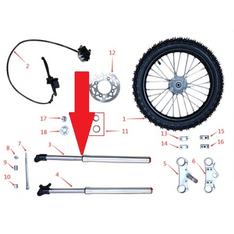 front fork left  - 1200w & 2000w Electric Dirt Bike