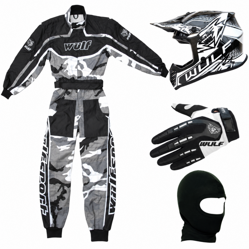 Grey Camo Wulfsport Clothing & Helmet Discount Bundle Deal