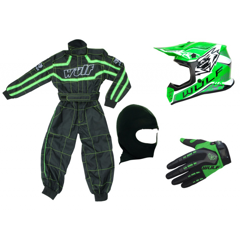 Green Wulfsport Clothing & Helmet Discount Bundle Deal