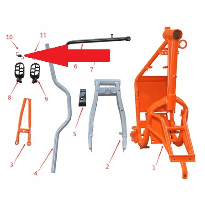 Foot Peg Spring (Left) - 1200w & 2000w Electric Dirt Bike