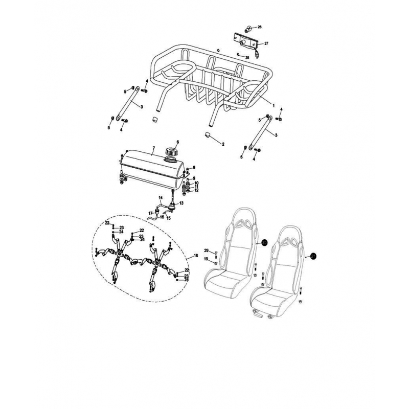 Fuel Tank Rubber Mount - for Hammerhead 150cc. 150GTS & 250cc Buggies.