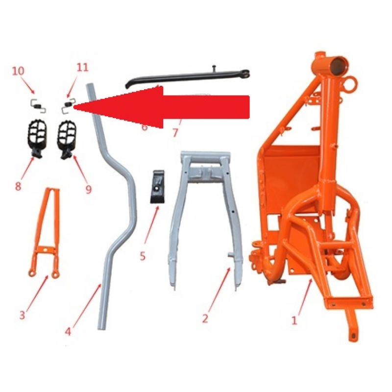 Foot Peg Spring (Right) - 1200w & 2000w Electric Dirt Bike
