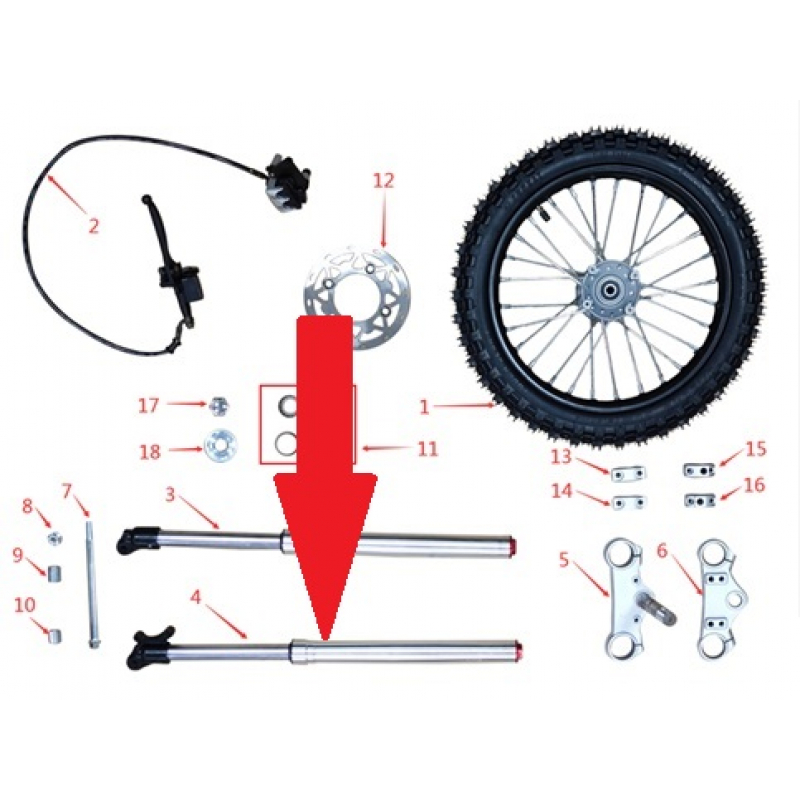 front fork right   - 1200w & 2000w Electric Dirt Bike