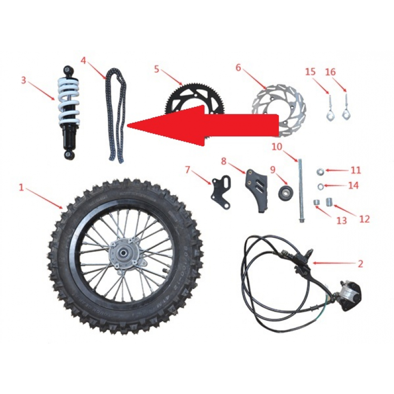 Drive Chain - 2000w Electric Dirt Bike