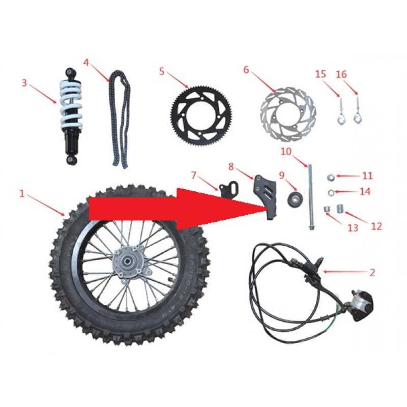 Chain Guide - 1200w & 2000w Electric Dirt Bike