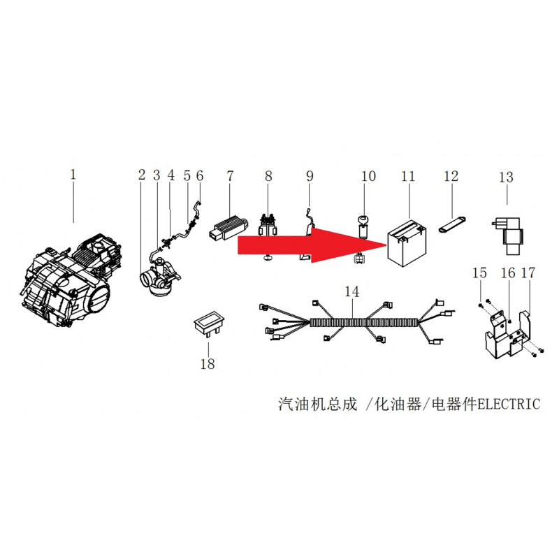Battery - RFN 140cc / 125cc Thunder Dirt Bike