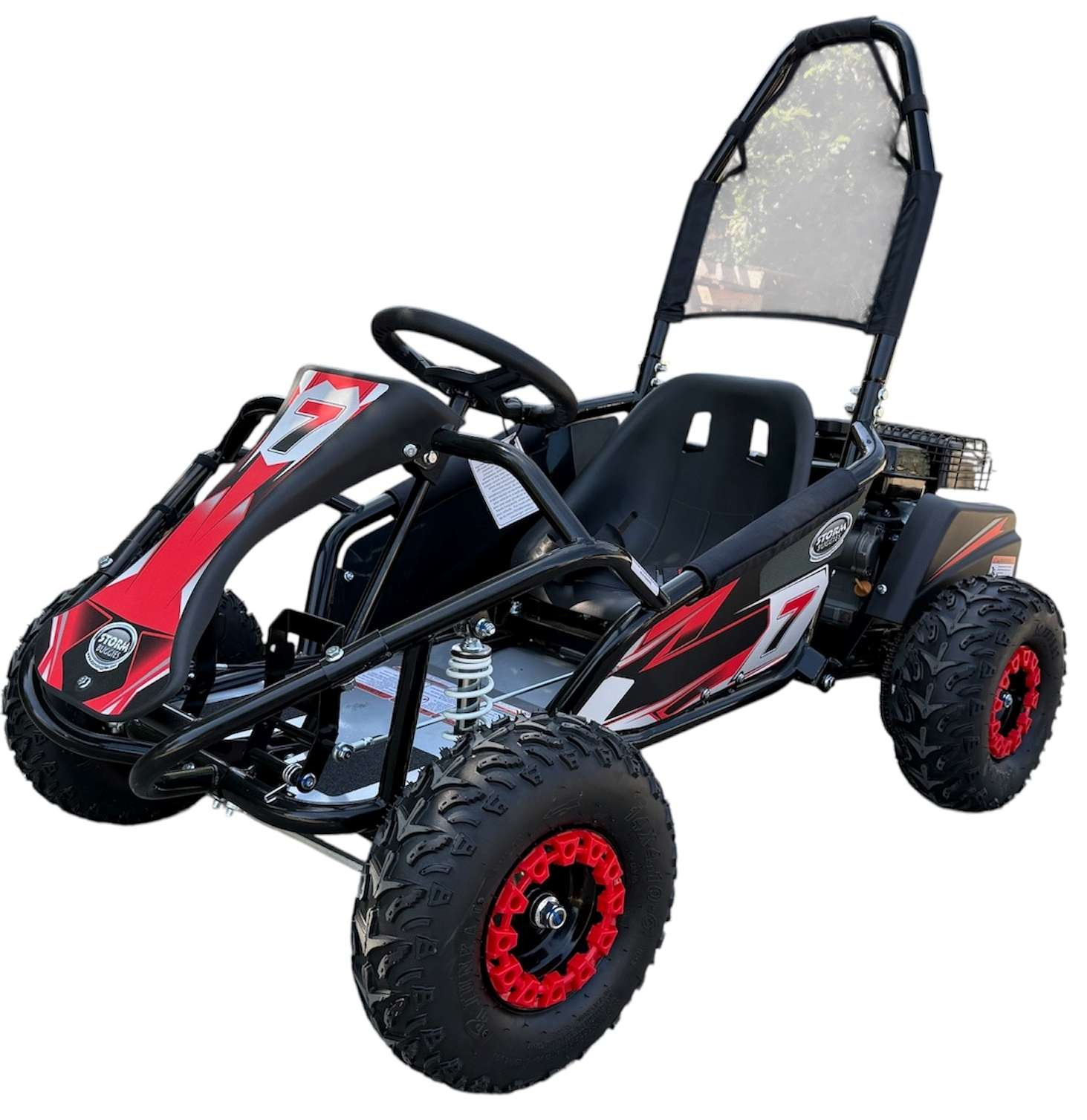 Black 100cc Mud Monster Kids Petrol Go Kart