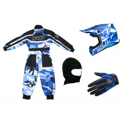 Blue Camo Wulfsport Clothing & Helmet Discount Bundle Deal