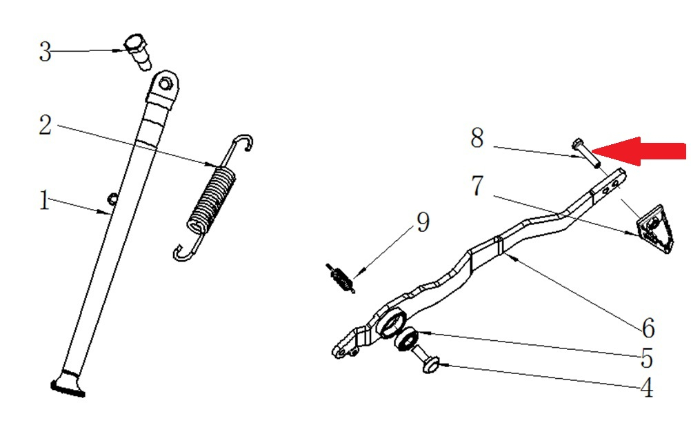 Foot Brake Lever Tip Bolt - RFN 125cc / 140cc Thunder Dirt Bike