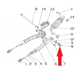 Rear Swing Arm Bolt - RFN 70cc / 110cc Thunder Dirt Bike