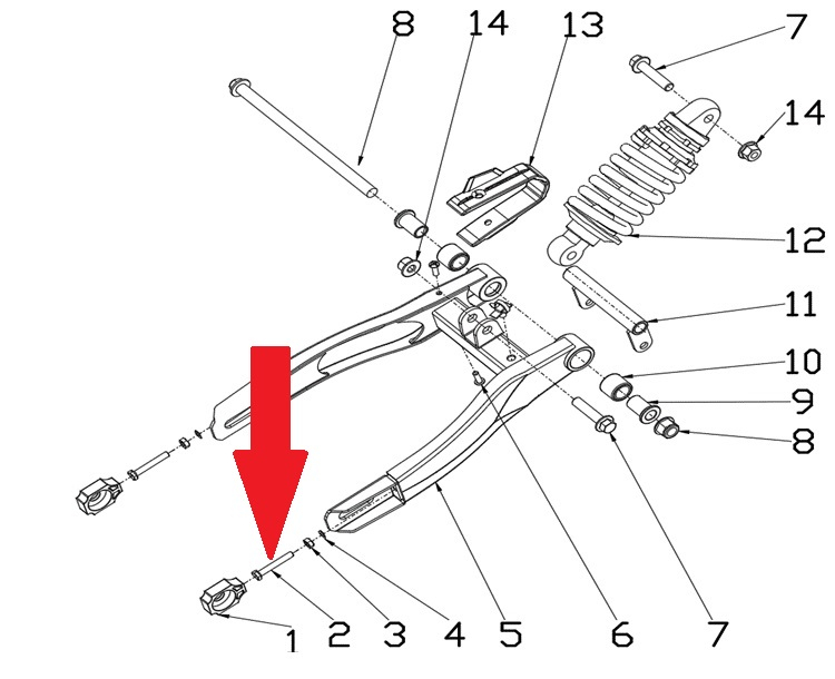 Bolt (M6 x 40mm) - RFN 70cc / 110cc Thunder Dirt Bike
