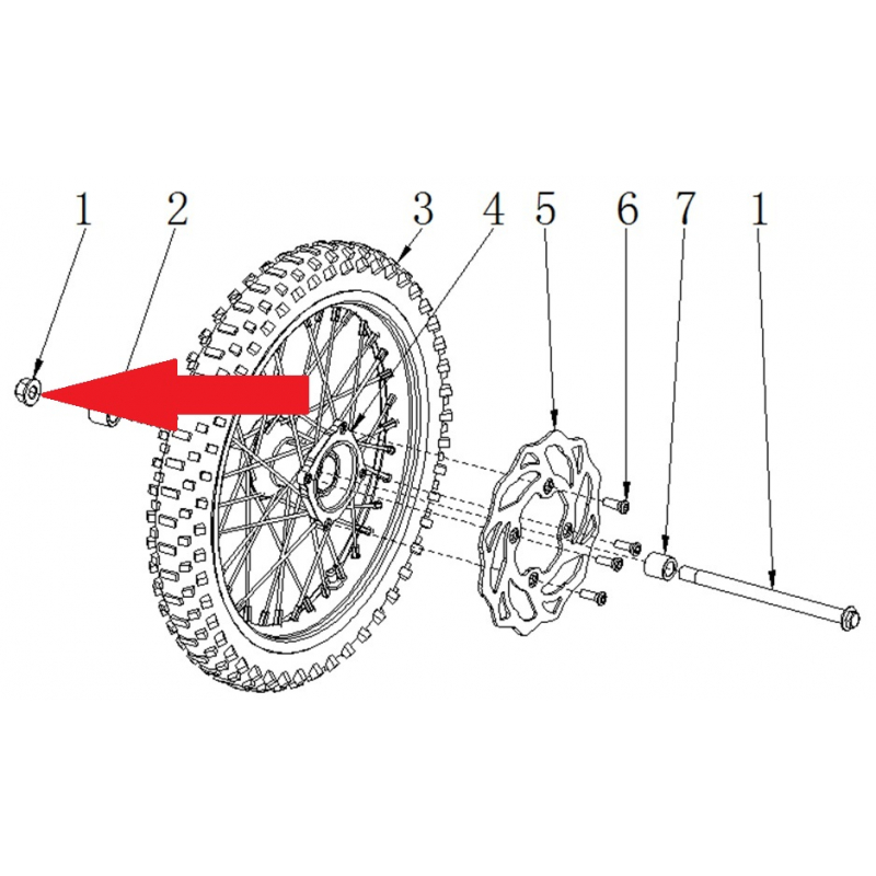 Bolt with nut - RFN 125cc / 140cc Thunder Dirt Bike