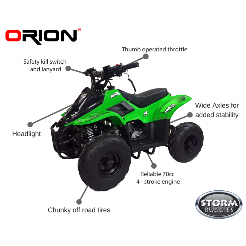 BUNDLE DEAL! 2022 VRX70 Kids Quad Bike With Remote Safety Cut Off - GREEN