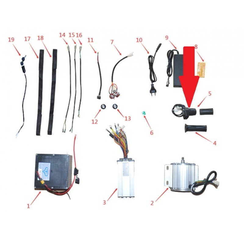Twist Grip Throttle Assembly - 2000w Electric Dirt Bike