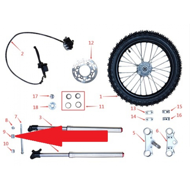 Front Wheel Spacer (Left) - 1200w & 2000w Electric Dirt Bike
