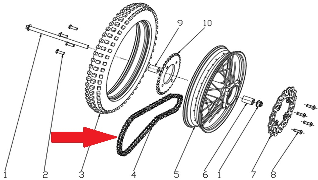 Drive Chain (Gold) - RFN 70cc / 110cc Thunder Dirt Bike