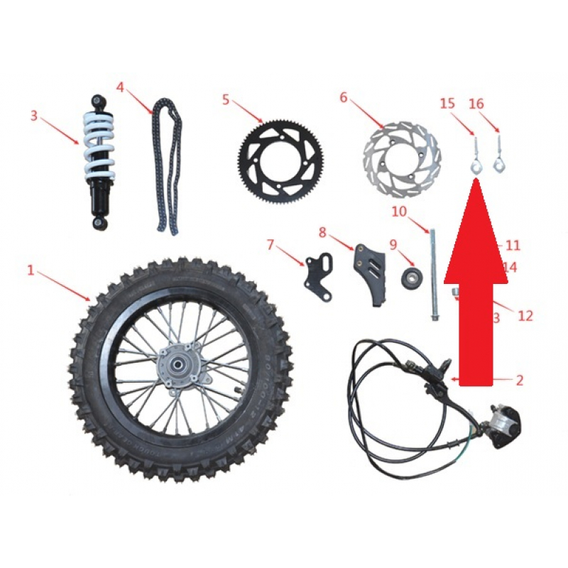 Chain Adjuster - 1200w & 2000w Electric Dirt Bike