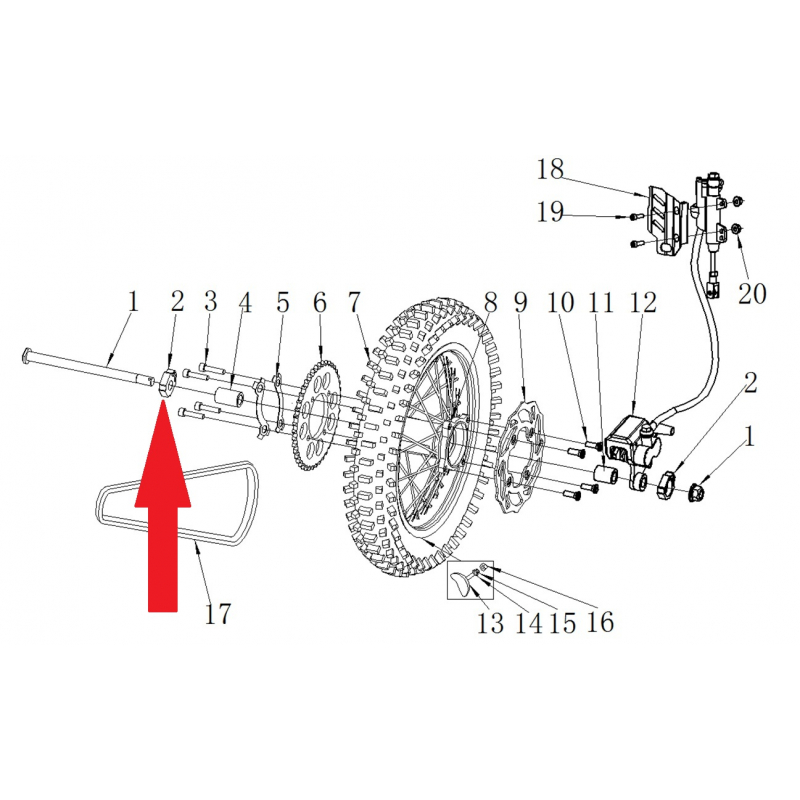 Chain Adjuster - RFN 125cc / 140cc Thunder Dirt Bike