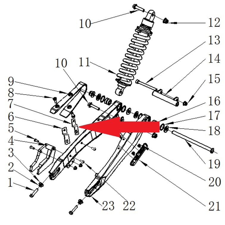 Chain cover fixing bracket - RFN 125cc / 140cc Thunder Dirt Bike