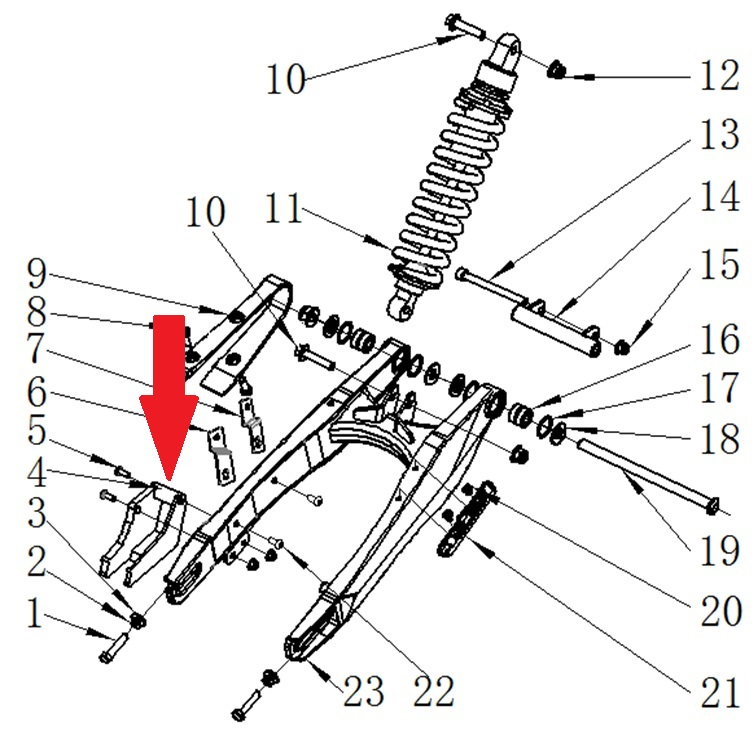 Chain guide - RFN 125cc / 140cc Thunder Dirt Bike
