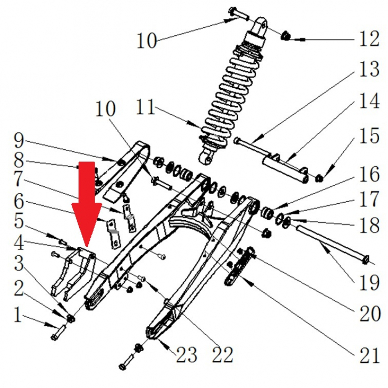 Chain guide - RFN 125cc / 140cc Thunder Dirt Bike