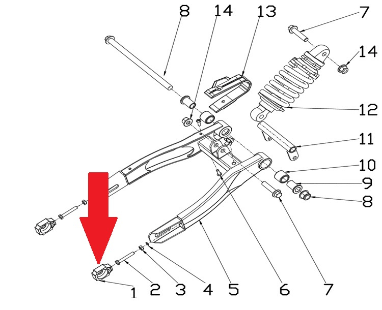 Chain Tensioner - RFN 70cc / 110cc Thunder Dirt Bike