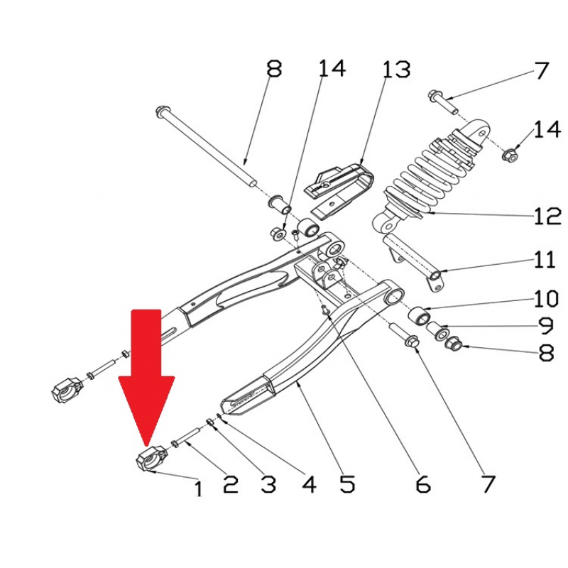 Chain Tensioner - RFN 70cc / 110cc Thunder Dirt Bike