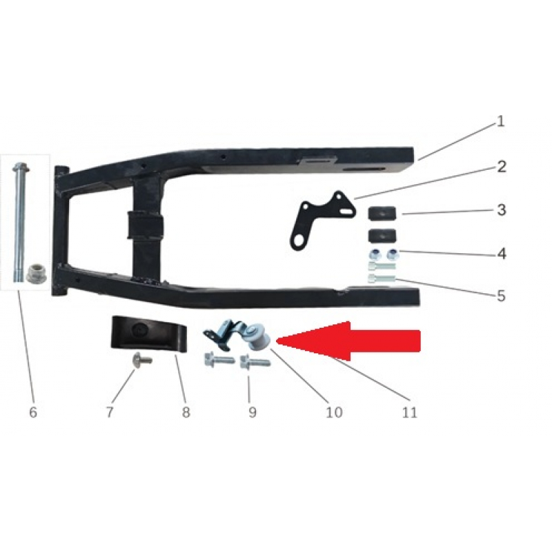 Chain Tensioner Assembly - Storm 800w Dirt Bike