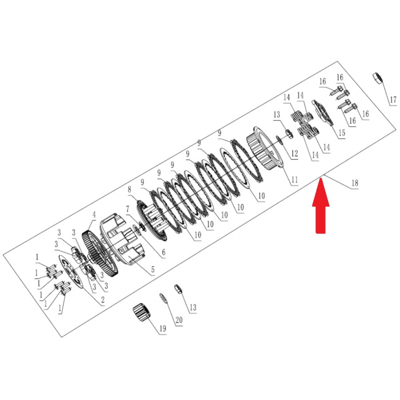 Zongshen ZS 190 190cc Clutch Assembly