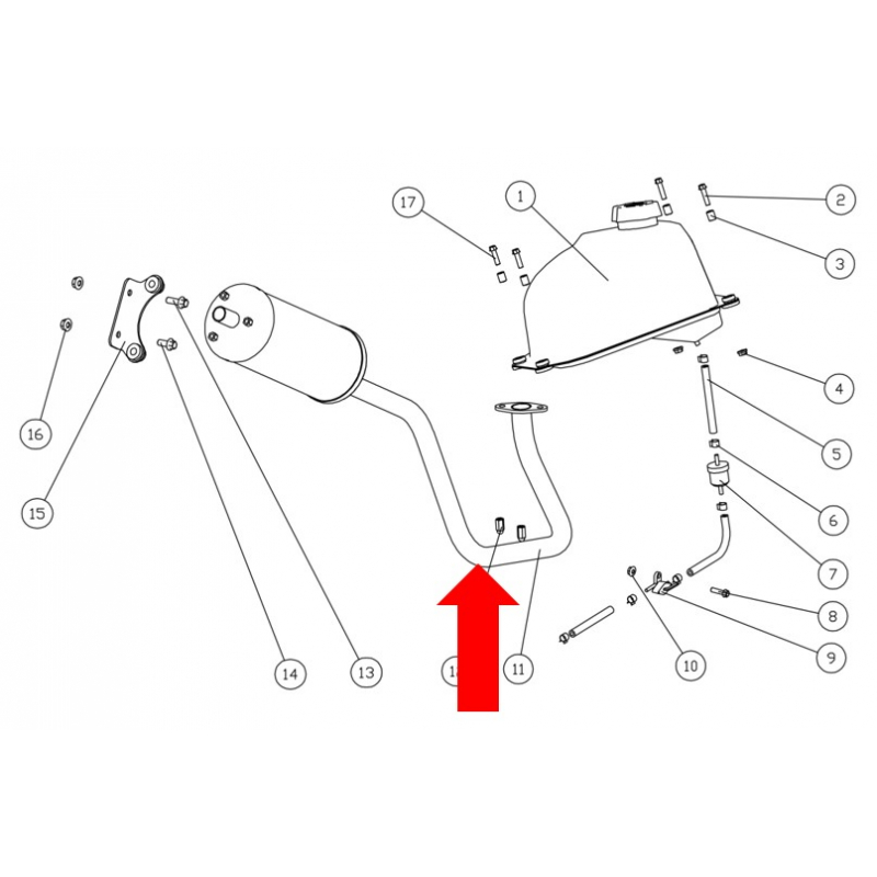 Commander 180cc Exhaust Unit 